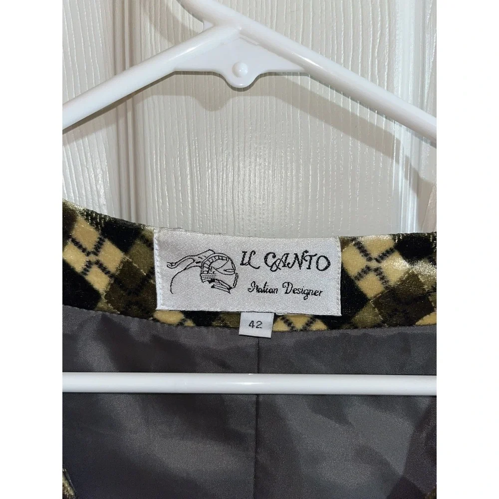 Ll Canto Designer Mens Vest, Geometric , 42 , Italian, 90s,grandpa core‎
